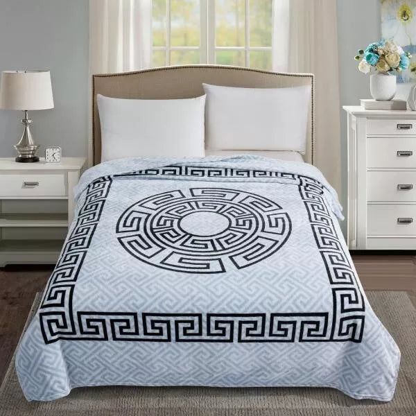 Luxury 2 Ply Heavy Blanket Thick Warm Soft Bed throw Double Sided 200 cm x240 cm (White)