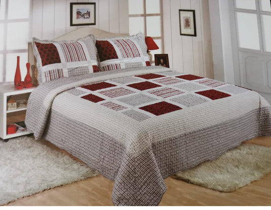 Patchwork Bedspreads 3 Pcs with Pillow cases