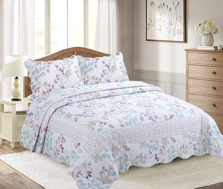 Patchwork Bedspreads 3 Pcs with Pillow cases