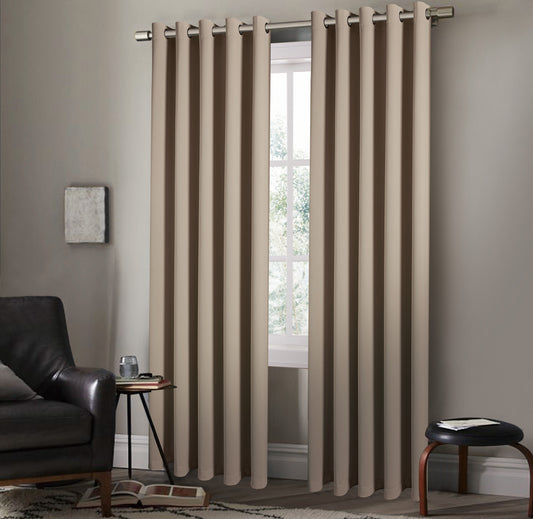 Eyelet Blackout BEIGE COLOUR Thermal Curtains