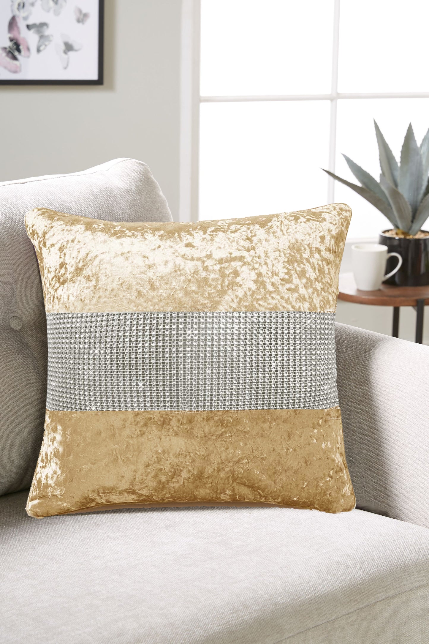 Diamante Crushed Velvet Cushion Covers