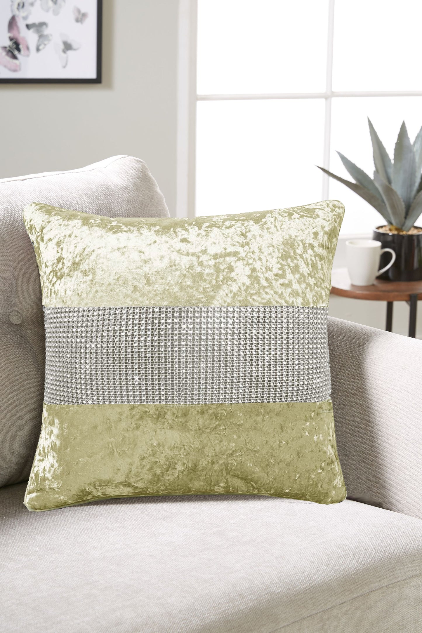 Diamante Crushed Velvet Cushion Covers