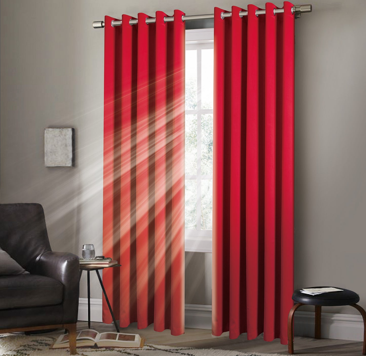 Eyelet Blackout BEIGE COLOUR Thermal Curtains