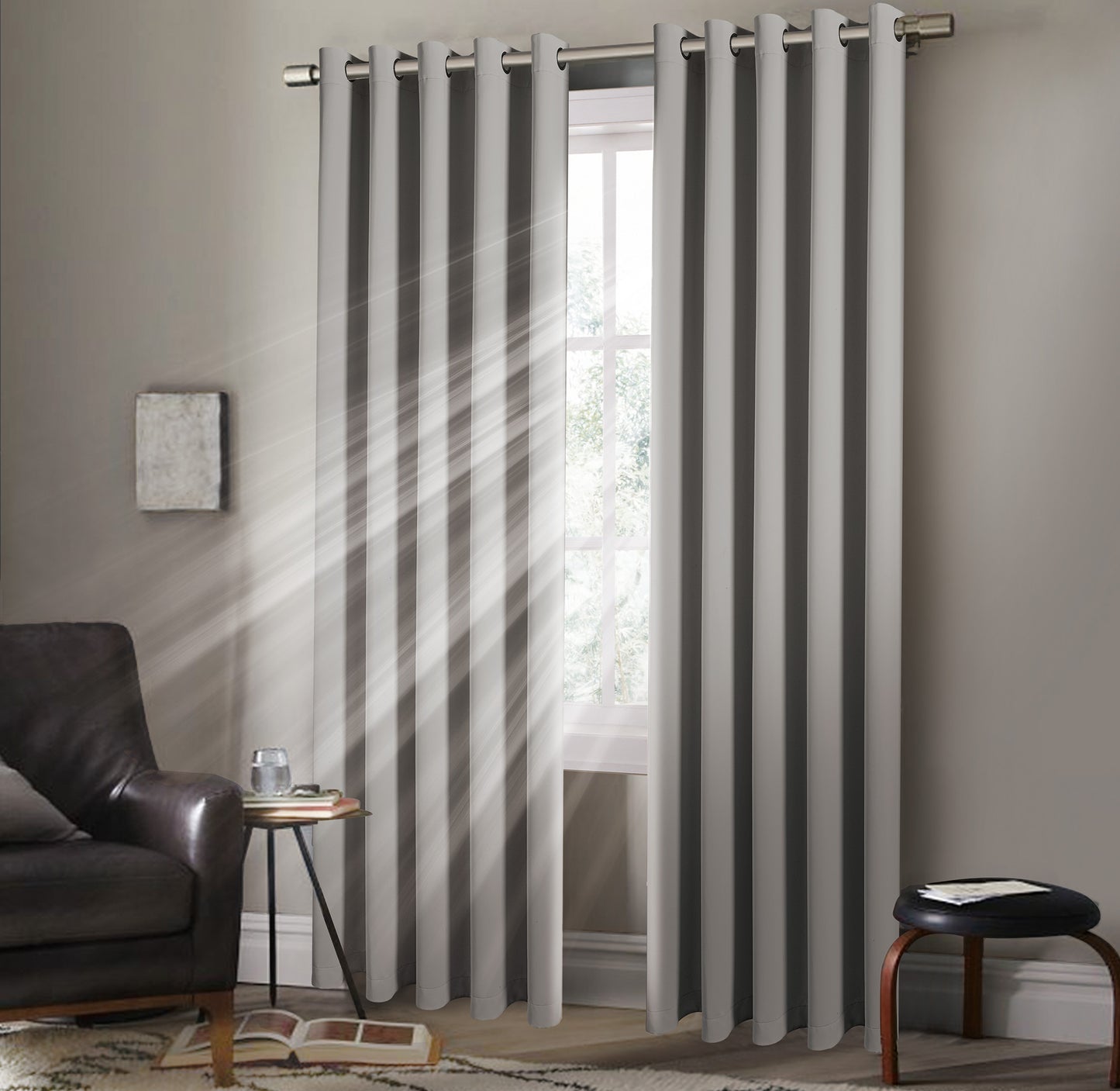 Eyelet Blackout BEIGE COLOUR Thermal Curtains