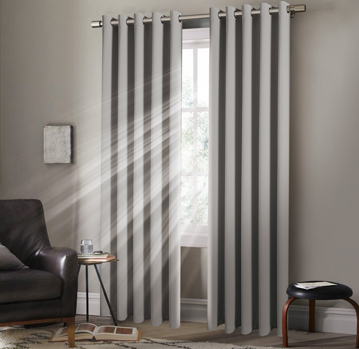 Eyelet Blackout GREY COLOUR Thermal Curtains