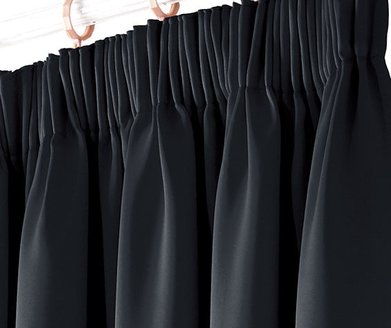 Blackout Pencil pleat BLACK COLOUR Curtains