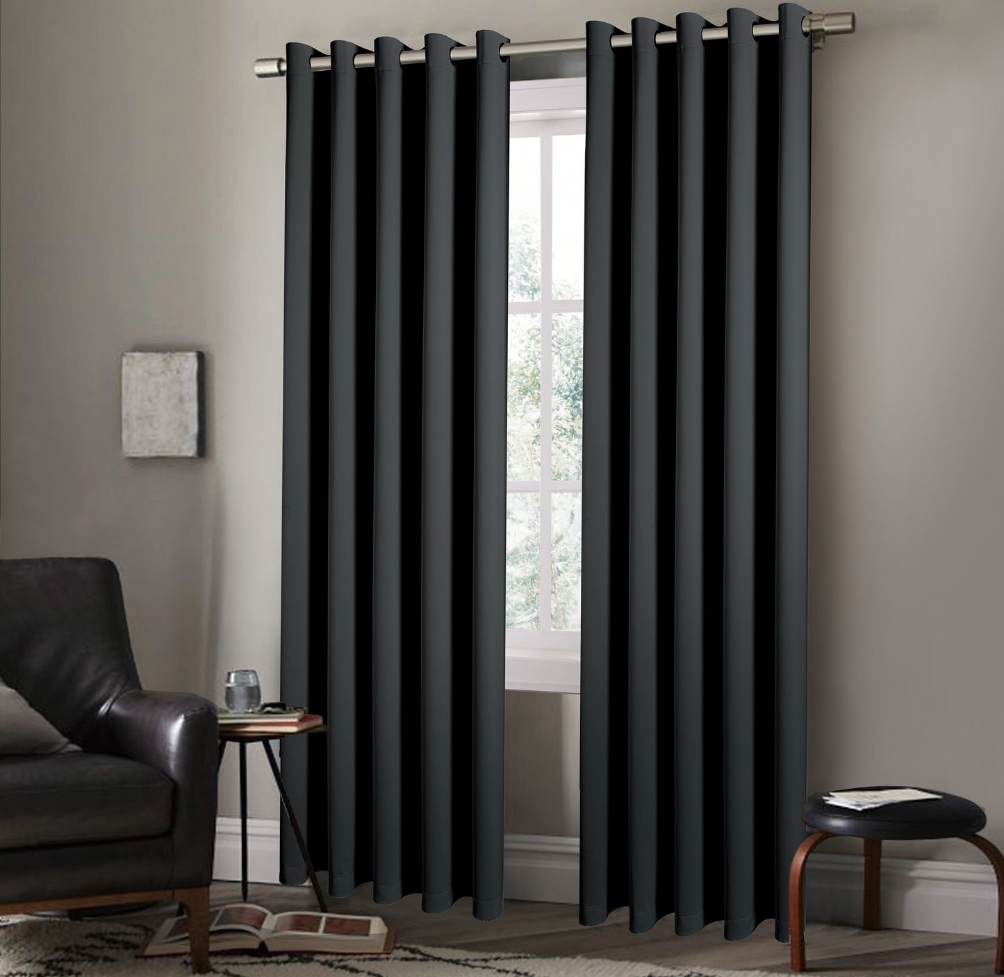 Eyelet Blackout BEIGE COLOUR Thermal Curtains