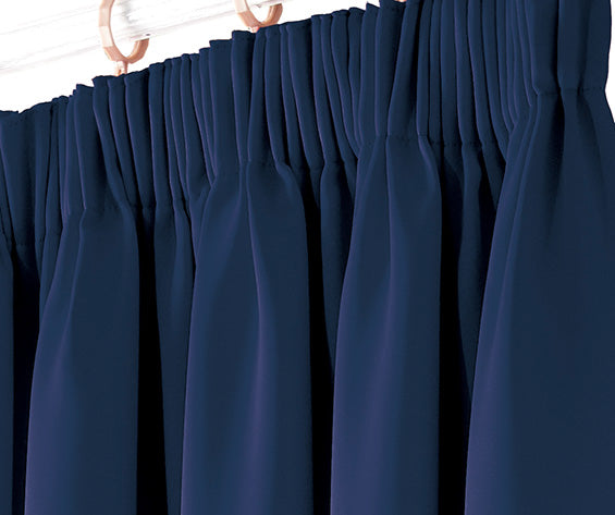 Blackout Pencil pleat BLUE COLOUR Curtains