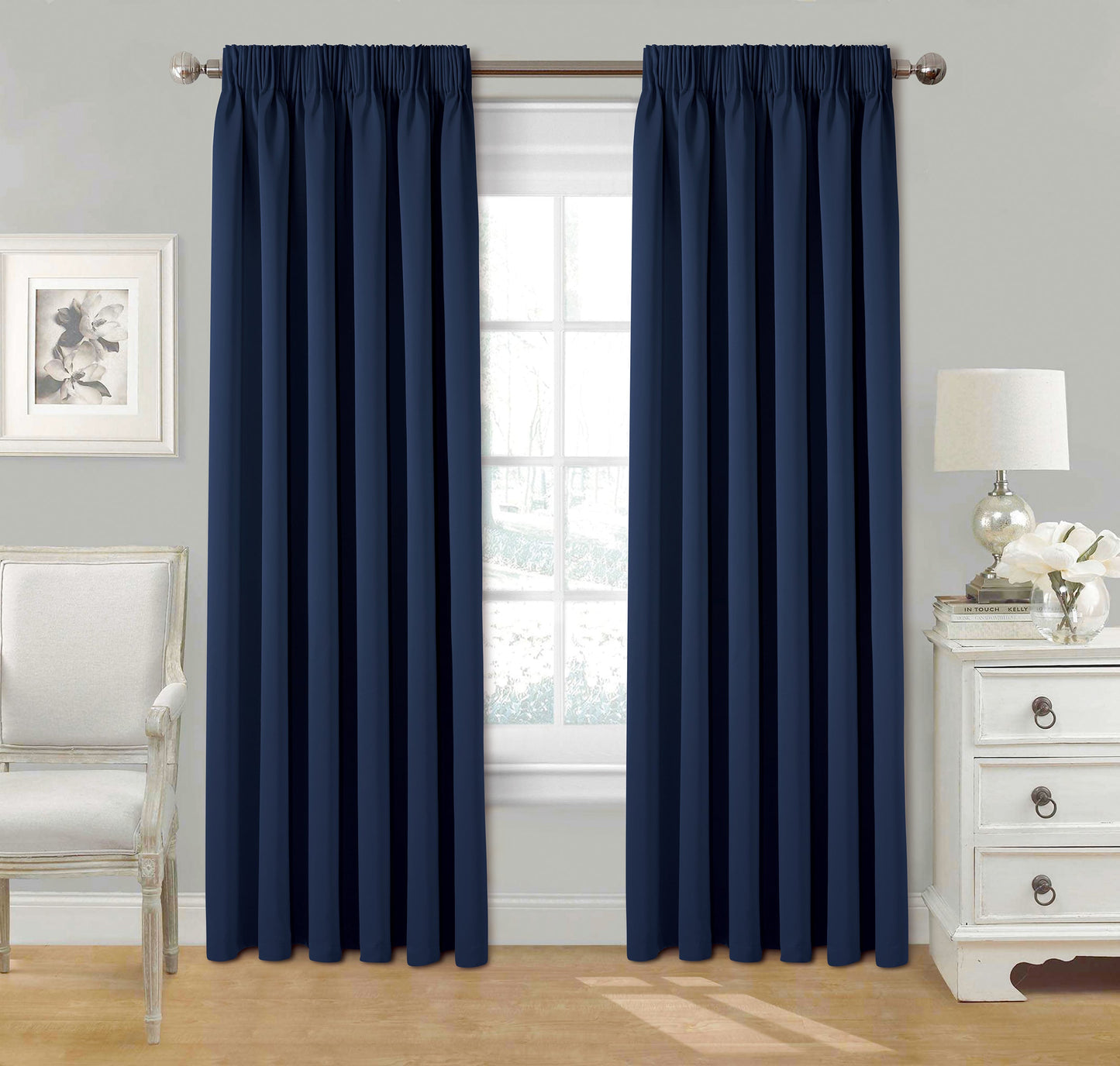 Blackout Pencil pleat CREAM COLOUR Curtains