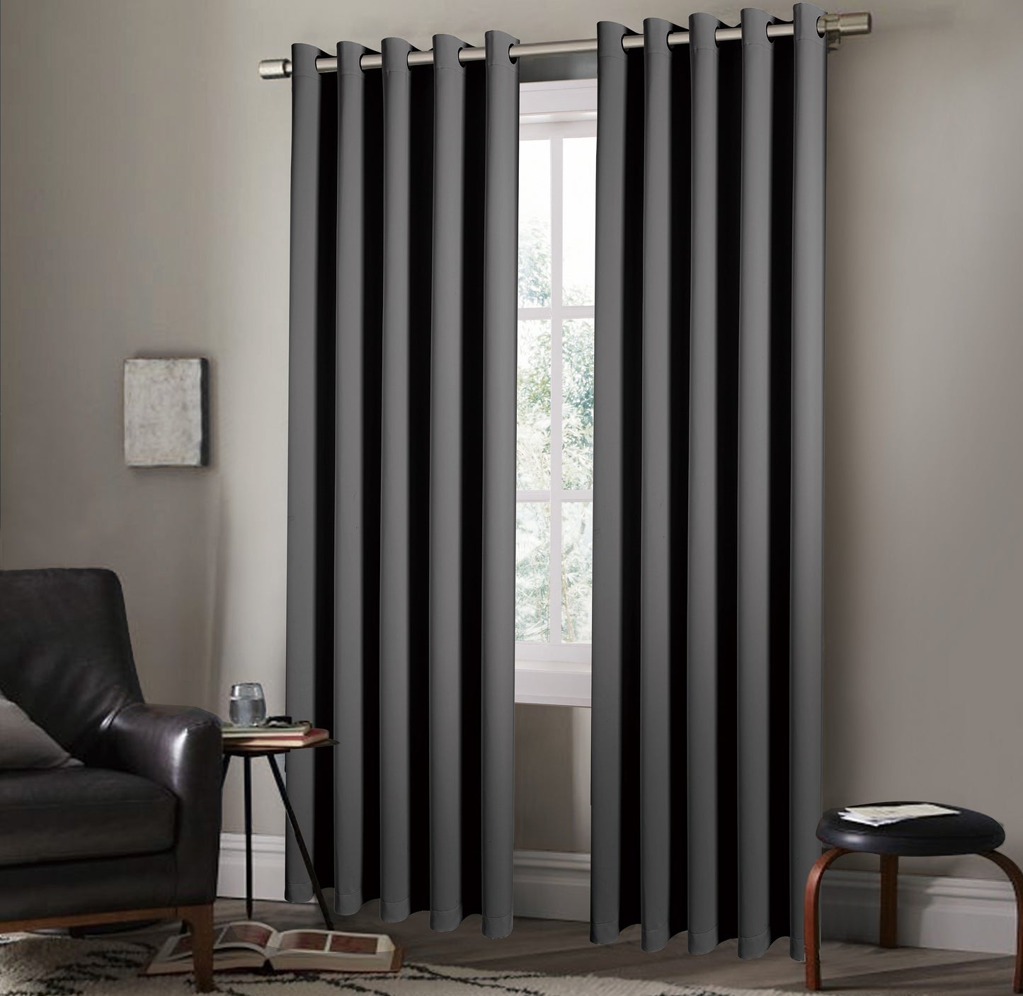 Eyelet Blackout BEIGE COLOUR Thermal Curtains