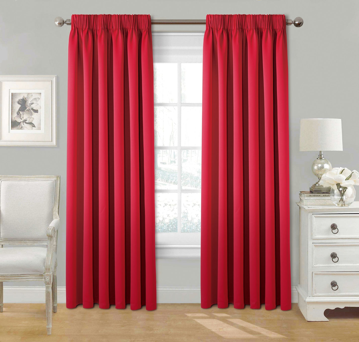 Blackout Pencil pleat GREY COLOUR Curtains