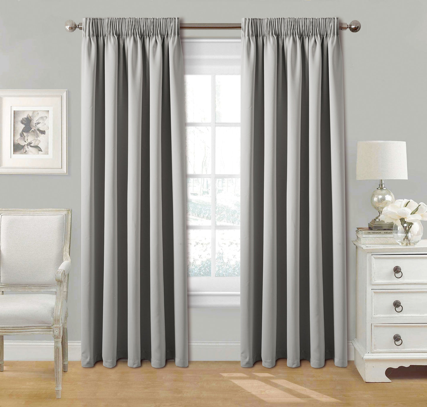 Blackout Pencil pleat CREAM COLOUR Curtains